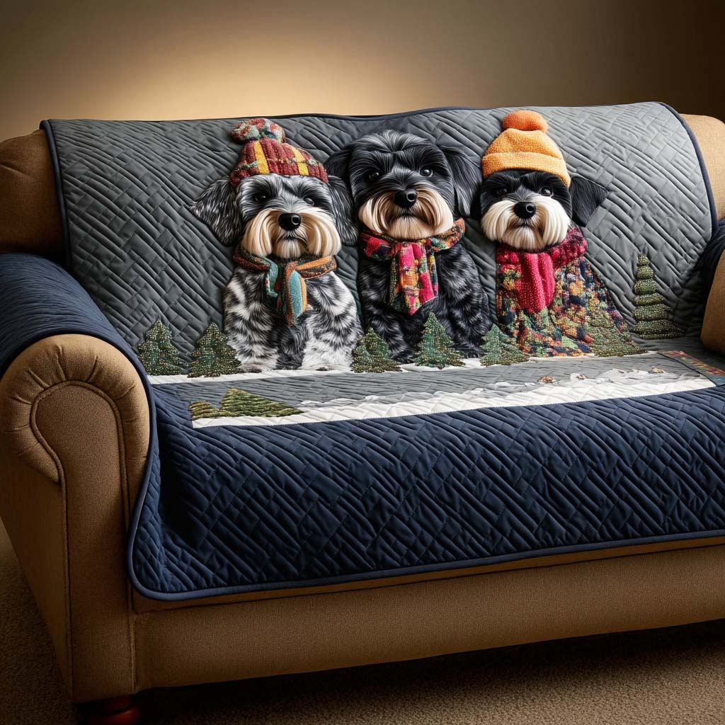 Schnauzer Charm Quilted Sofa Cover VTQ-Myprintsy