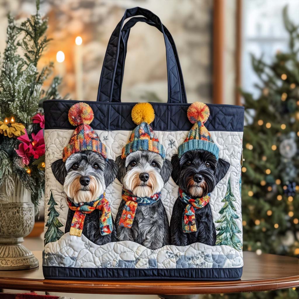 Schnauzer Cozy Hats Quilted Tote Bag VTQ-Myprintsy