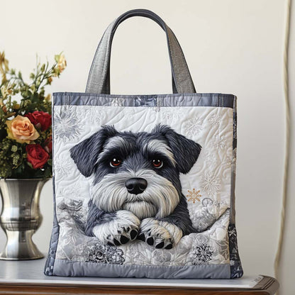 Schnauzer Cute Gaze Quilted Tote Bag VTQ-Myprintsy