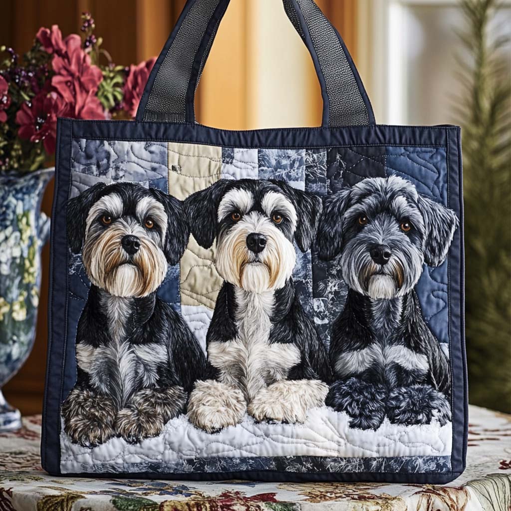 Schnauzer Gentle Look Quilted Tote Bag VTQ-Myprintsy