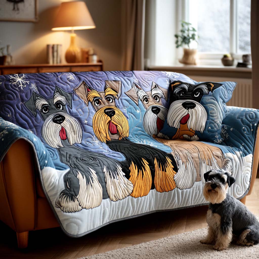 Schnauzer Quilted Sofa Cover VTQ-Myprintsy