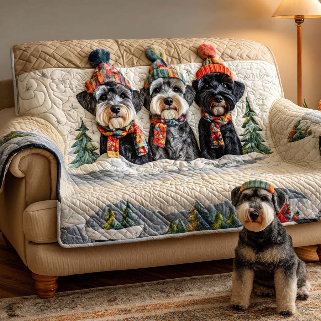 Schnauzer Quilted Sofa Cover VTQ-Myprintsy