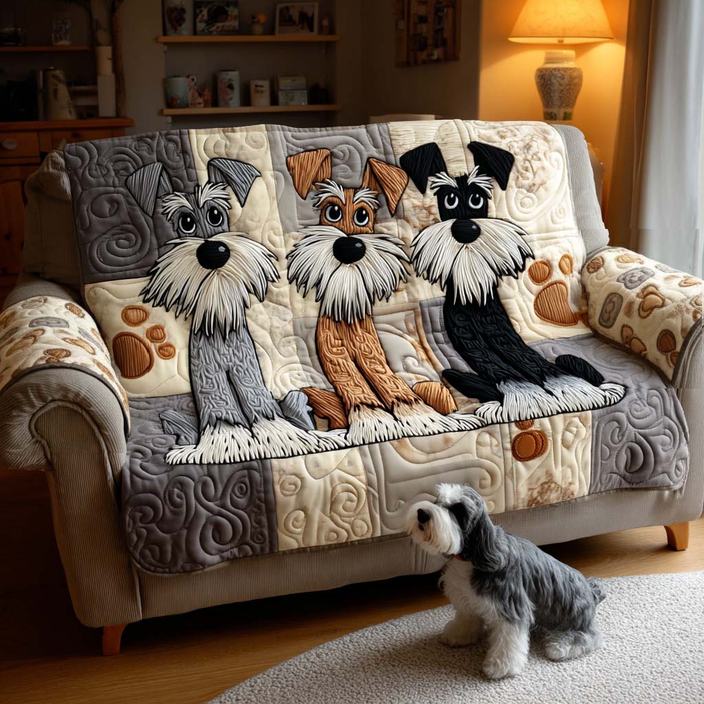 Schnauzer Quilted Sofa Cover VTQ-Myprintsy