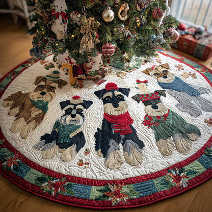 Schnauzer Wonderland Quilted Christmas Tree Skirt VTQ-Myprintsy