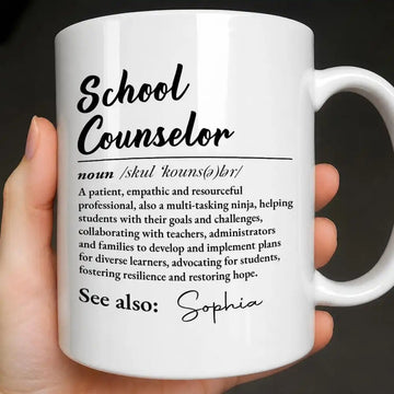 School Counselor Definition Personalized Coffee Mug, Gift for Mentors-Myprintsy