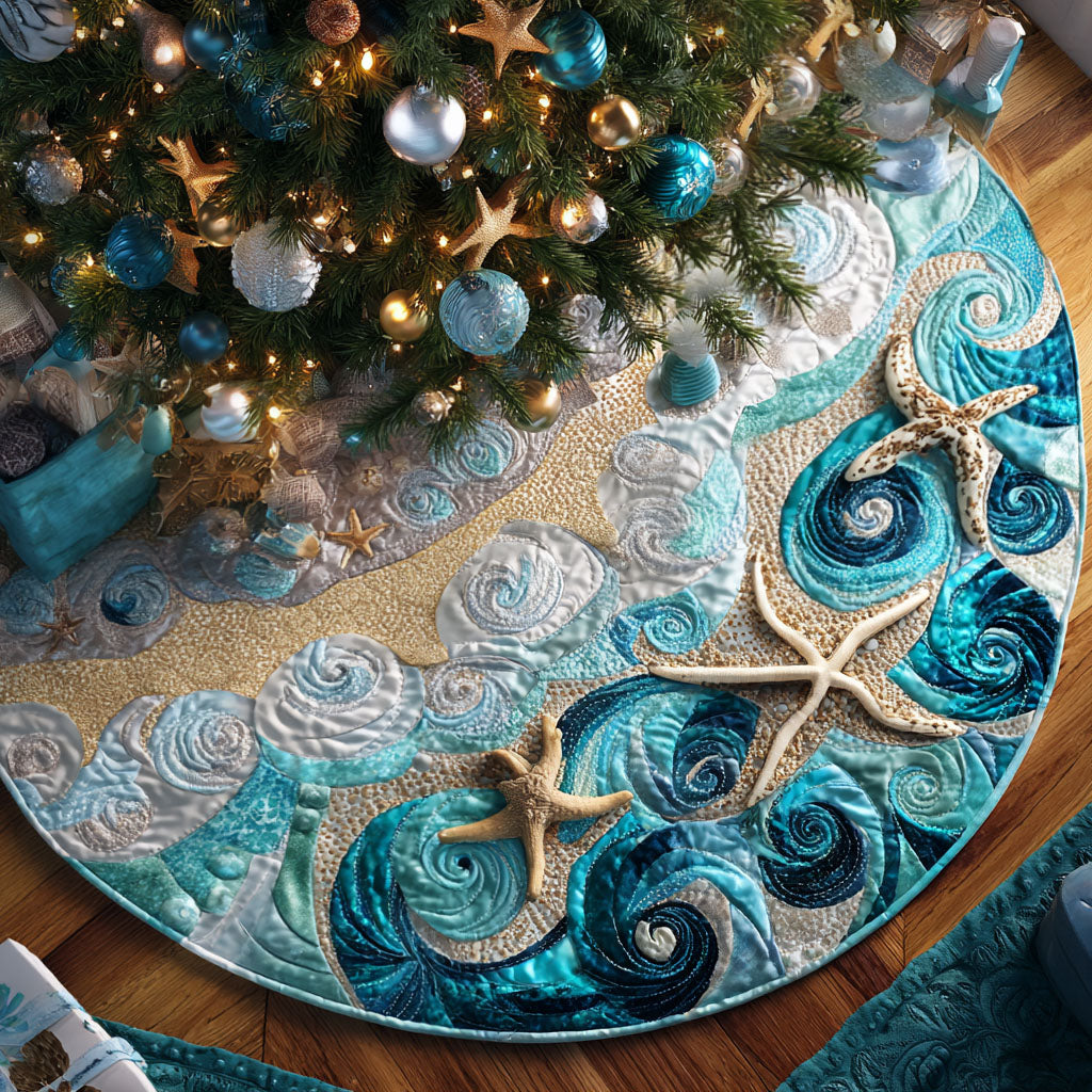 Sea Breeze Christmas Quilted Tree Skirt VTQ-Myprintsy