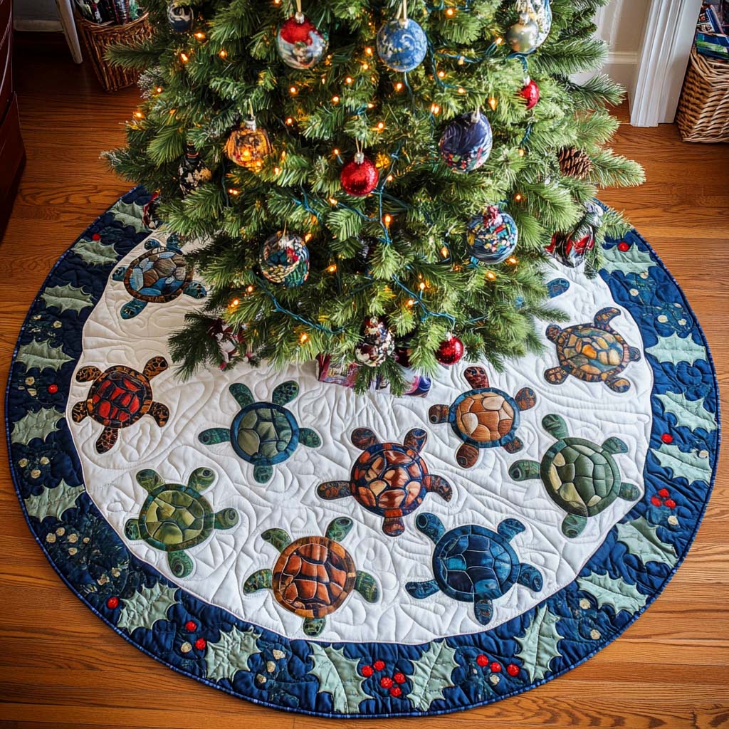 Sea Dreams Christmas Quilted Tree Skirt-Myprintsy