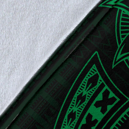 Seahorse Polynesian Blanket - Polynesian Tattoo Green-Myprintsy