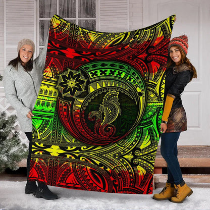 Seahorse Polynesian Premium Blanket - Polynesian Tattoo Reggae-Myprintsy