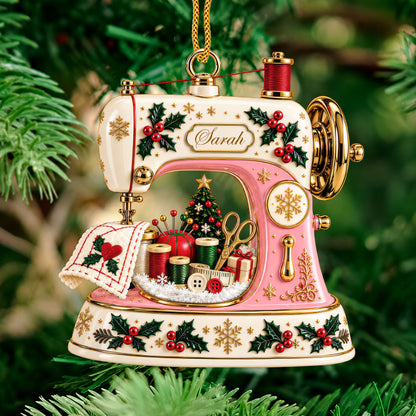 Sewing Machine Crafting Joy - Personalized Acrylic Ornament-Myprintsy