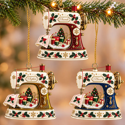 Sewing Machine Crafting Joy - Personalized Acrylic Ornament-Myprintsy