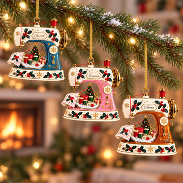 Sewing Machine Crafting Joy - Personalized Acrylic Ornament