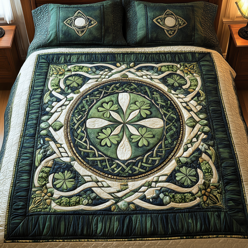 Shamrock Serenity -Piece Quilted Bedding Set VTQ-Myprintsy