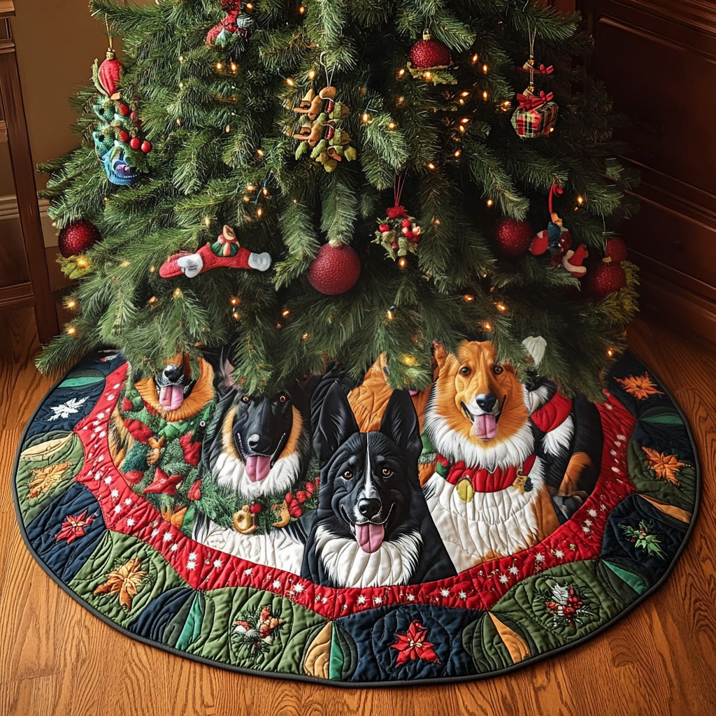 Shepherd Christmas Eve Quilted Christmas Tree Skirt-Myprintsy