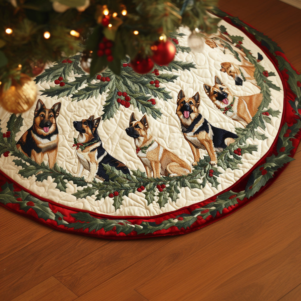 Shepherd Christmas Wish Quilted Christmas Tree Skirt-Myprintsy