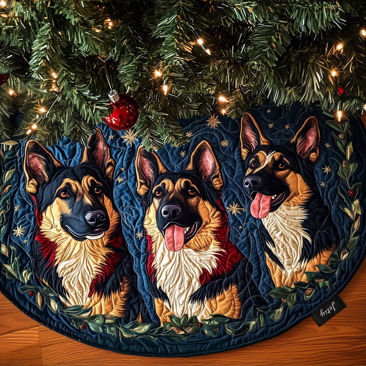 Shepherd Holiday Cheer Quilted Christmas Tree Skirt-Myprintsy
