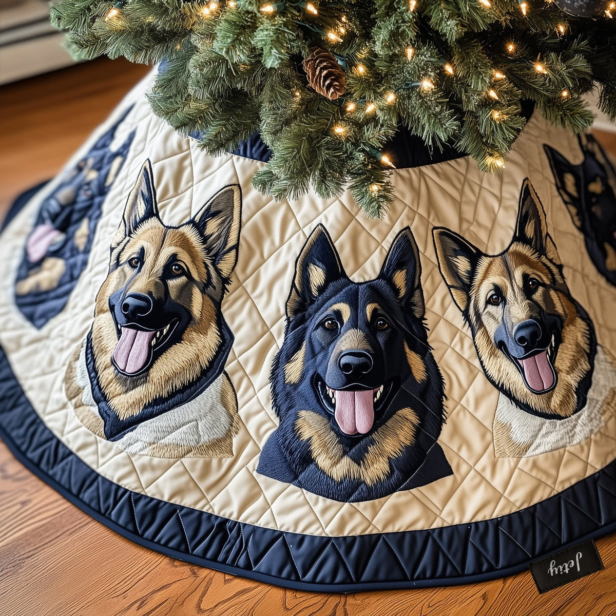Shepherd Spirit Delight Quilted Christmas Tree Skirt-Myprintsy