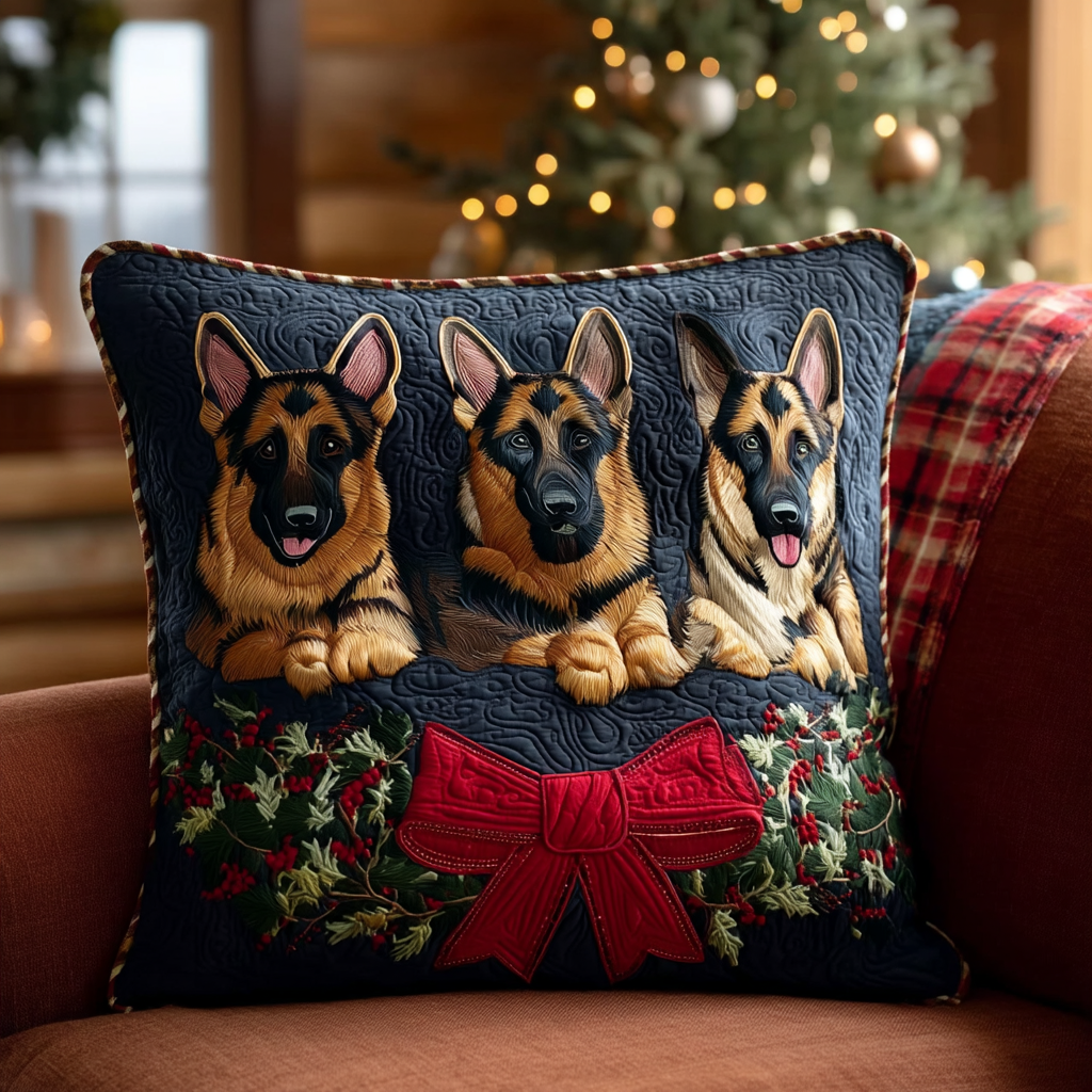 Shepherd Winter Bow Quilted Pillow Case VTQ-Myprintsy