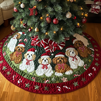 Shih Tzu Christmas Charm Christmas Quilted Tree Skirt-Myprintsy