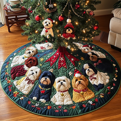 Shih Tzu Christmas Quilted Tree Skirt VTQ-Myprintsy