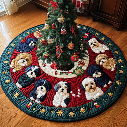 Shih Tzu Christmas Quilted Tree Skirt VTQ-Myprintsy