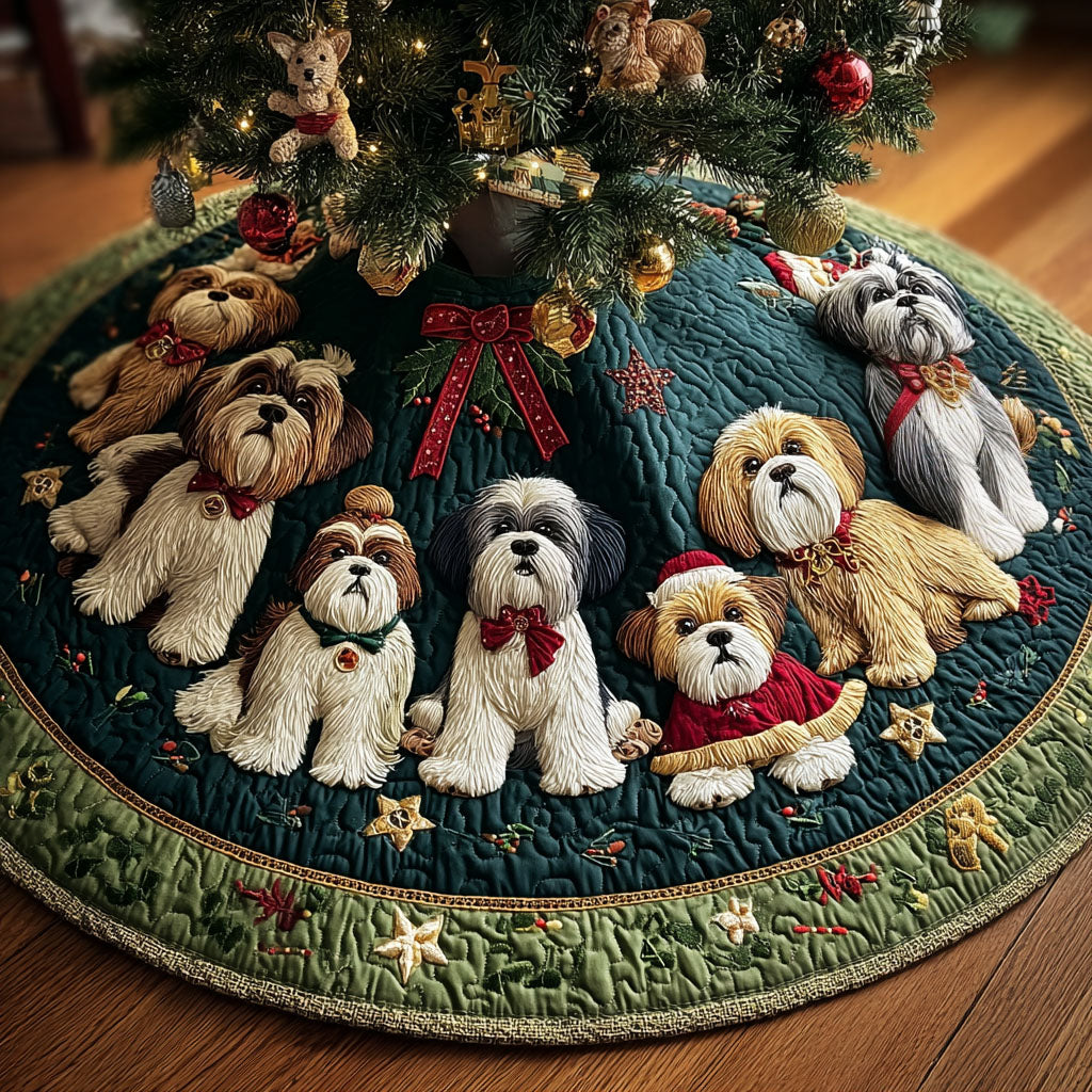 Shih Tzu Christmas Quilted Tree Skirt VTQ-Myprintsy