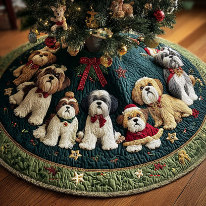 Shih Tzu Christmas Quilted Tree Skirt VTQ-Myprintsy