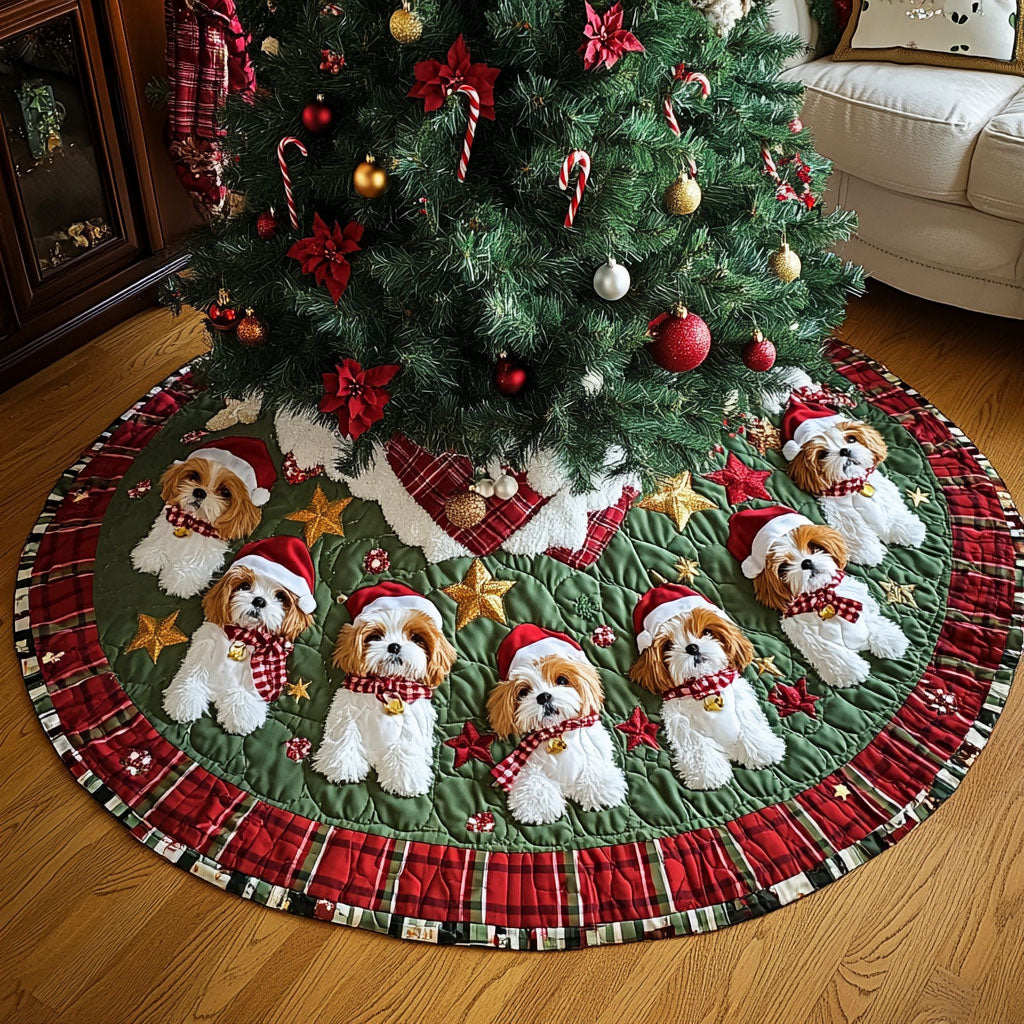 Shih Tzu Christmas Quilted Tree Skirt VTQ-Myprintsy