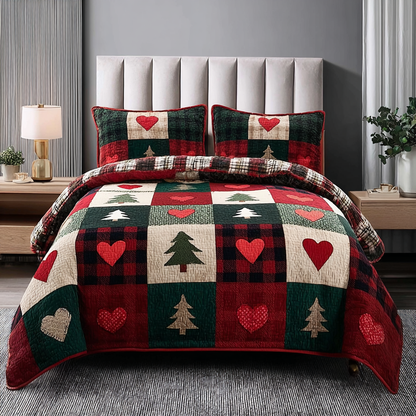 Shining Pine -Piece Quilted Bedding Set VTQ-Myprintsy