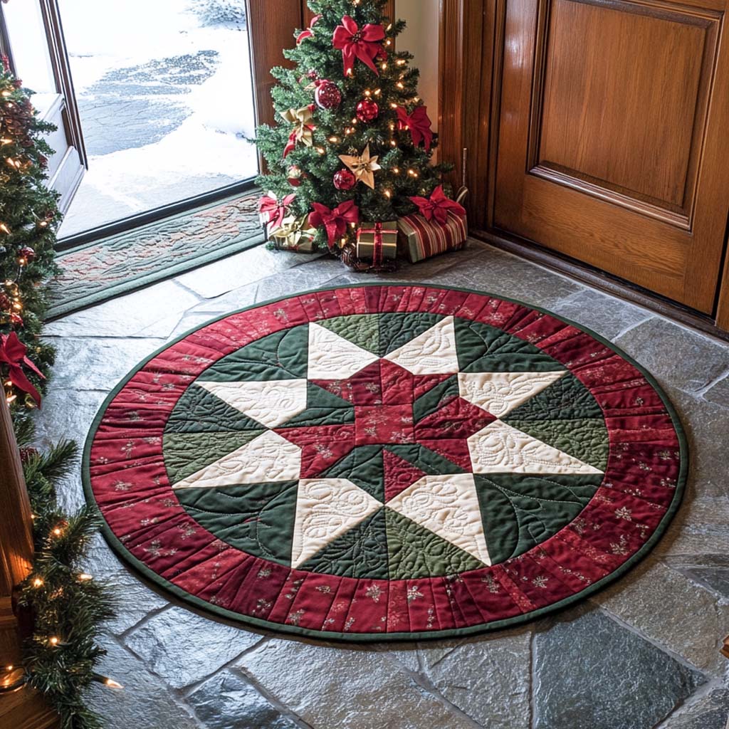 Shining Star Patch Quilted Round Mat VTQ-Myprintsy