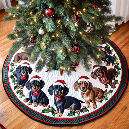 Shorty Splendor Christmas Quilted Tree Skirt-Myprintsy