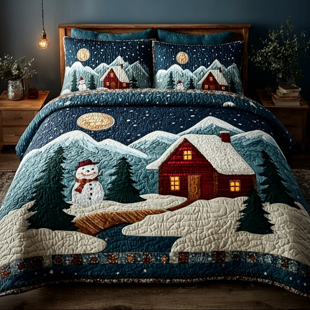 Silent Cabin -Piece Quilted Bedding Set VTQ-Myprintsy