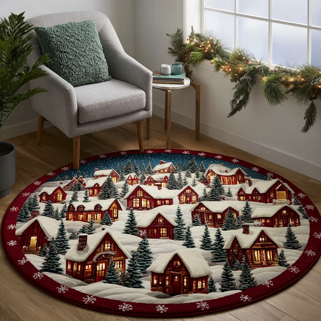 Silent Cabin Quilted Round Mat VTQ-Myprintsy