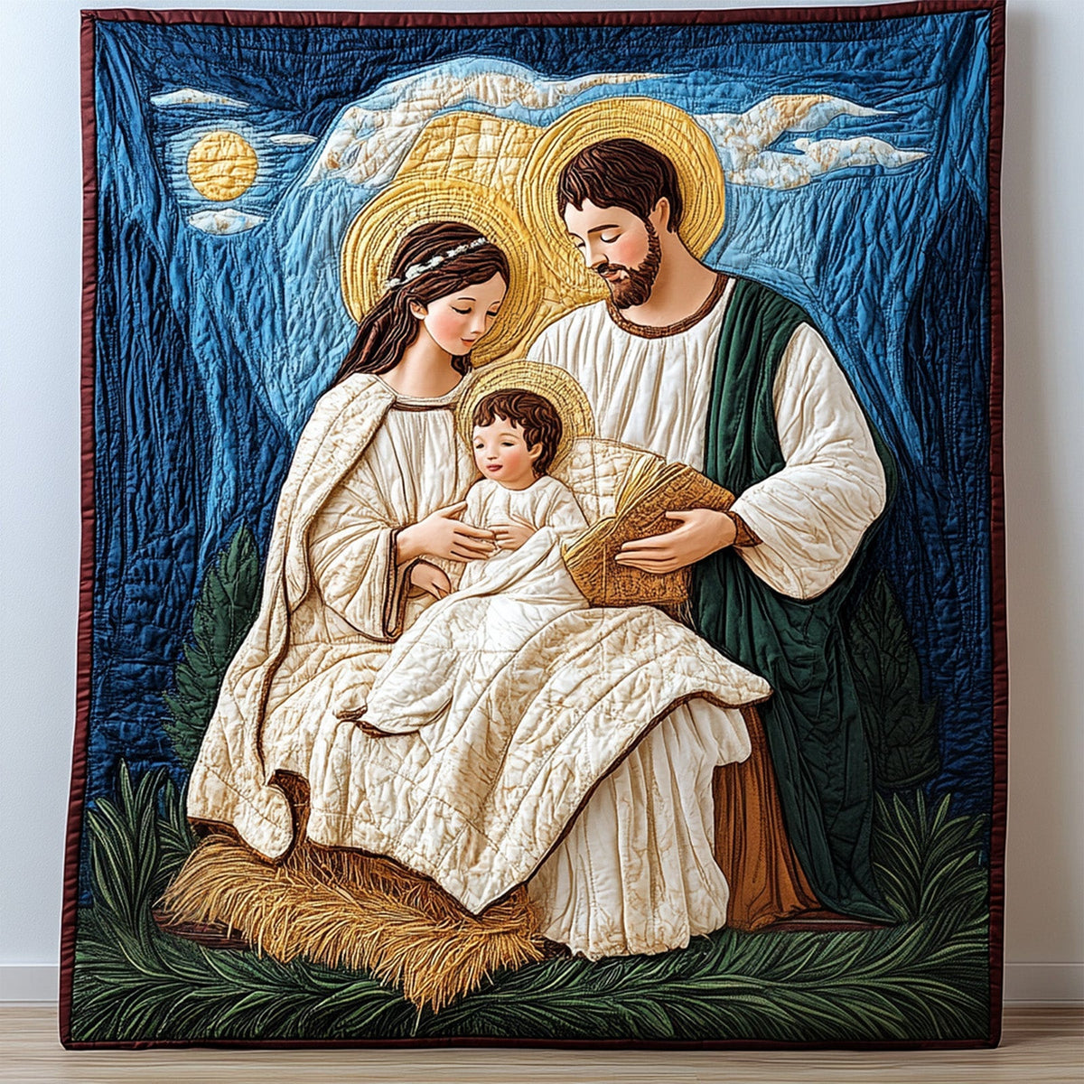 Silent Night Art Quilt Hanging VTQ-Myprintsy