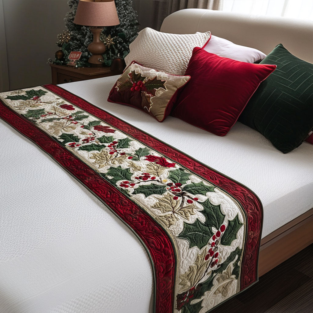 Silent Night Sparkle Quilted Bed Runner VTQ-Myprintsy
