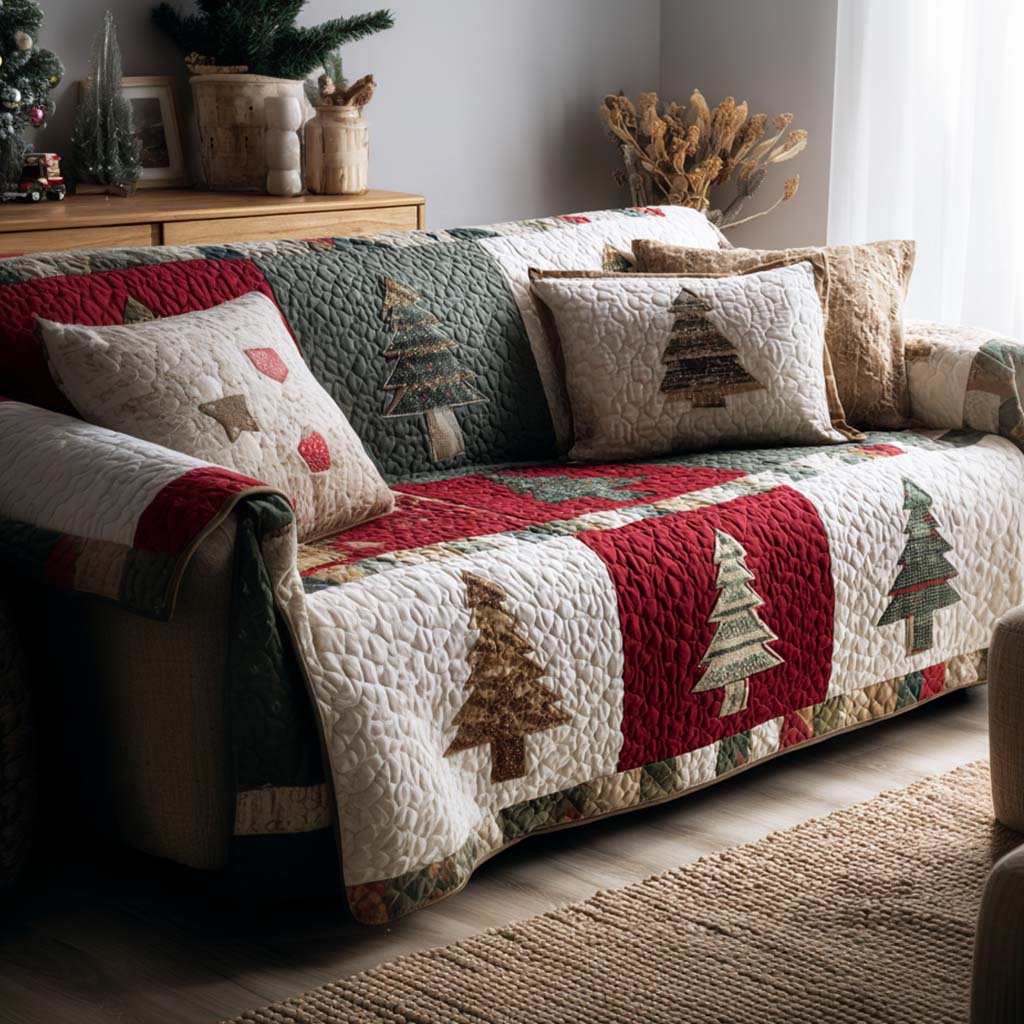 Silent Pine Quilted Sofa Cover VTQ-Myprintsy