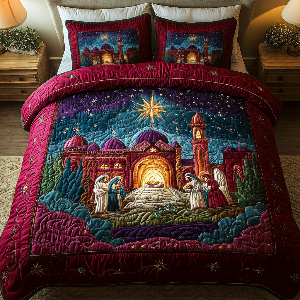 Silent Prayer -Piece Quilted Bedding Set VH VTQ-Myprintsy