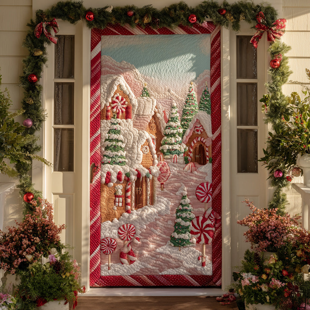 Silent Snow Street Quilted Door Cover VTQ-Myprintsy