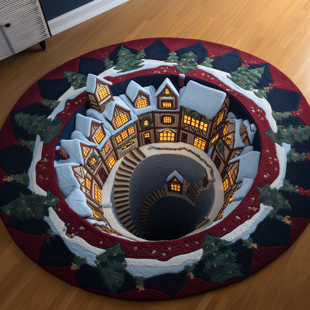 Silent Town Quilted Round Mat VTQ-Myprintsy