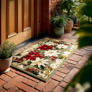 Silver Poinsettia Path Doormat VTQ-Myprintsy