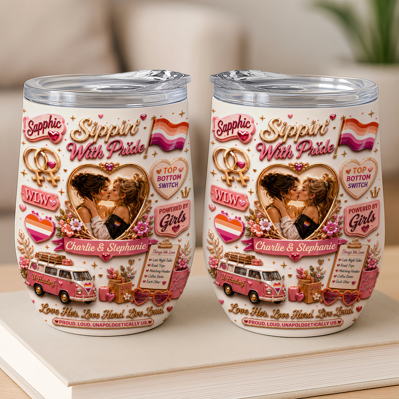 Sipping With Pride - Personalized LGBT Wine Tumbler - Gift For Lesbian-Myprintsy