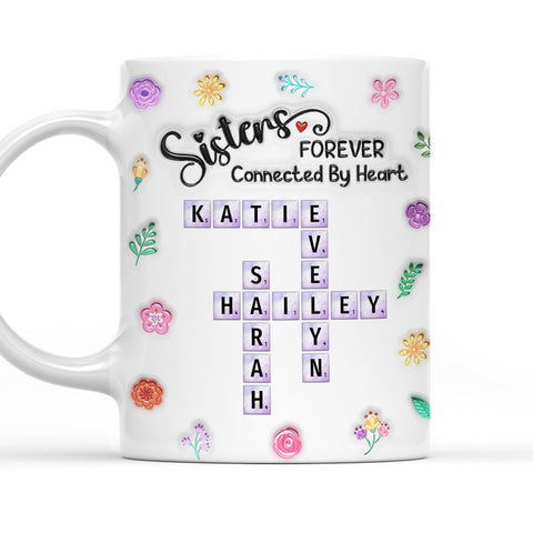 Sister s Forever Connected By Heart - Personalized 3D Mug-Myprintsy