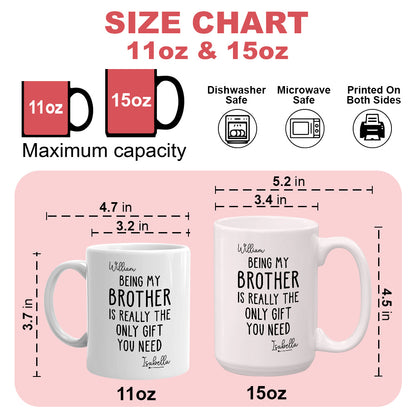 Being My Brother Is Really The Only Gift You Need - Gift For Family Members and Brothers - Personalized Mug