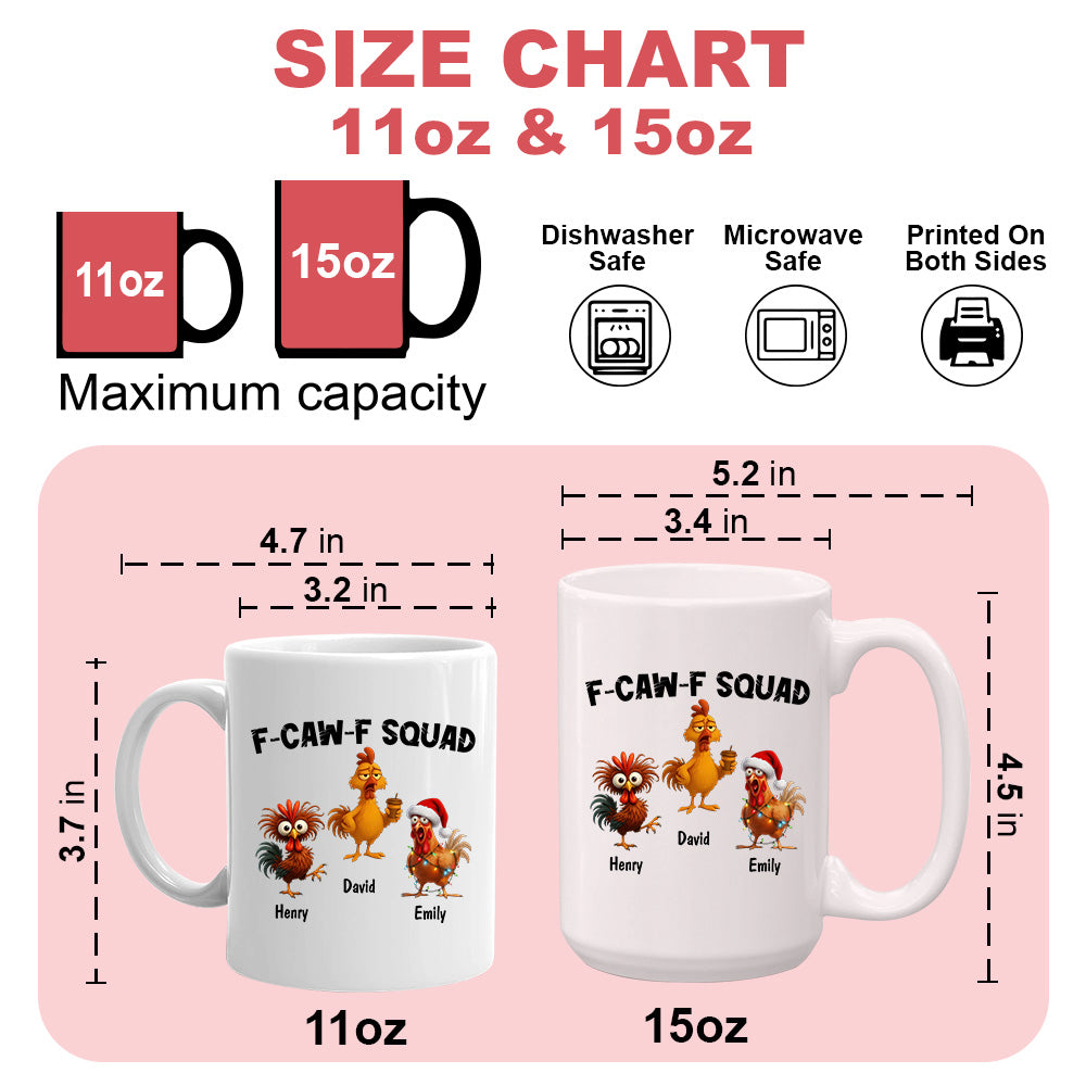 F-Caw-F Crow Squad - Funny Mug - Gift For Family Members, Coworkers, Friends - Personalized Mug