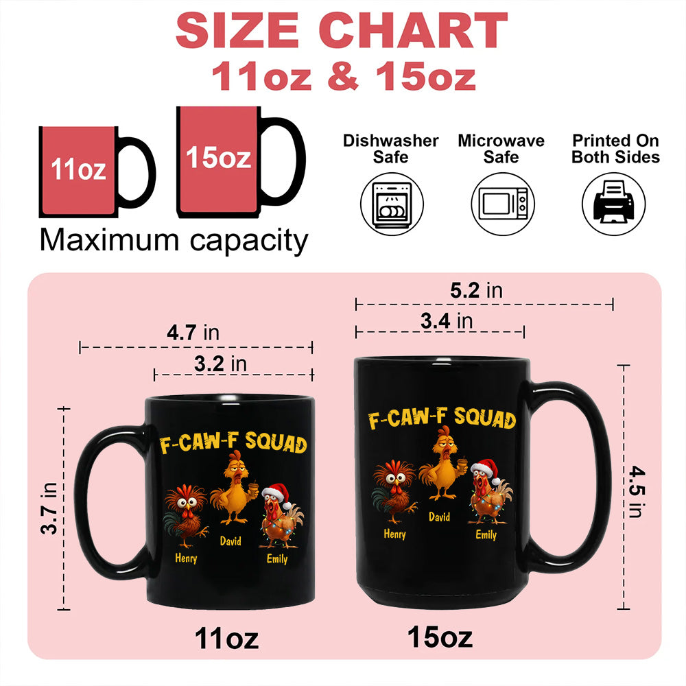 F-Caw-F Crow Squad - Funny Mug - Gift For Family Members, Coworkers, Friends - Personalized Mug