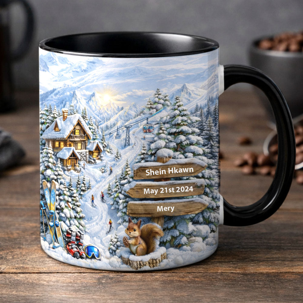 Ski Lover - Personalized Accent Mug-Myprintsy