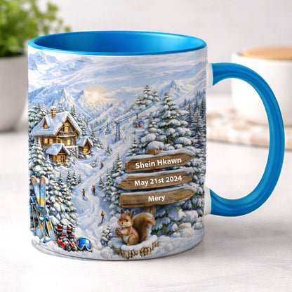 Ski Lover - Personalized Accent Mug-Myprintsy