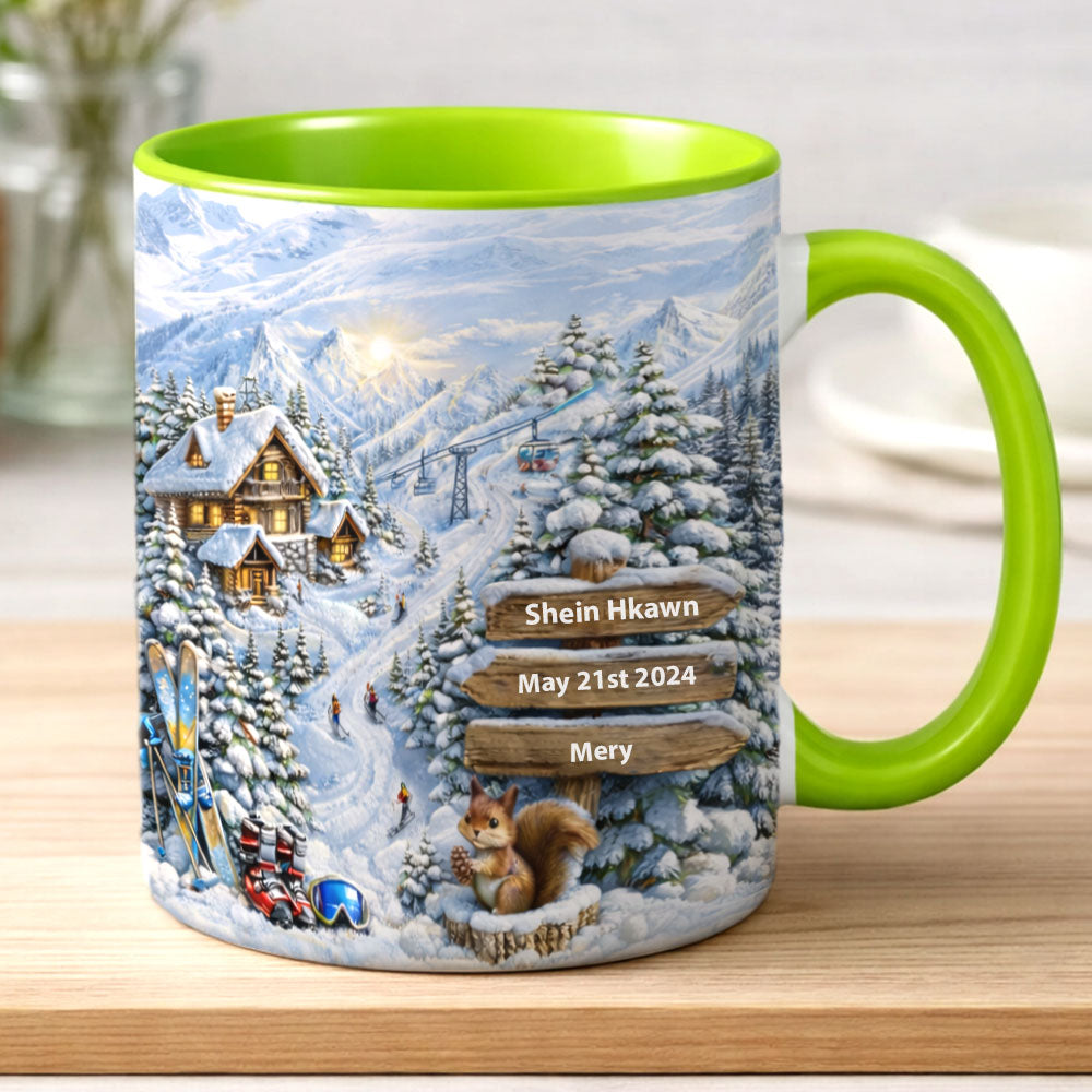 Ski Lover - Personalized Accent Mug-Myprintsy