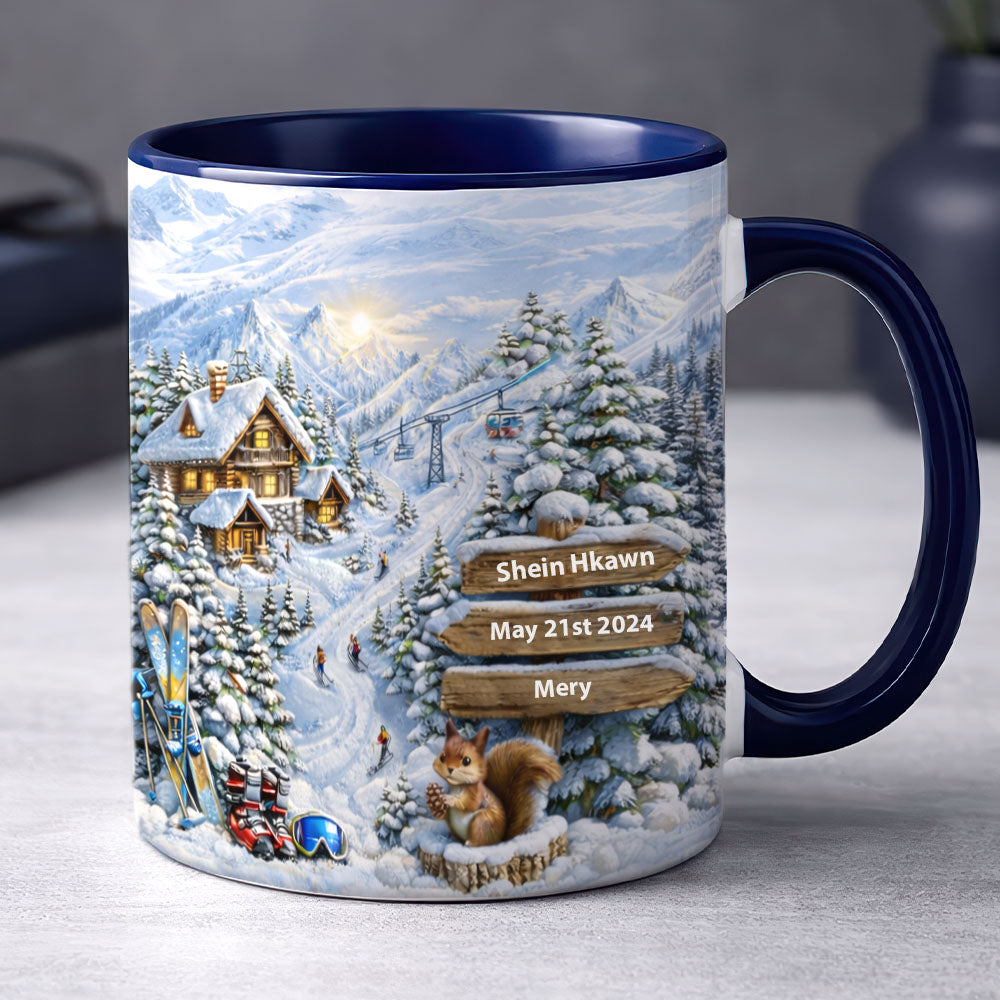 Ski Lover - Personalized Accent Mug-Myprintsy