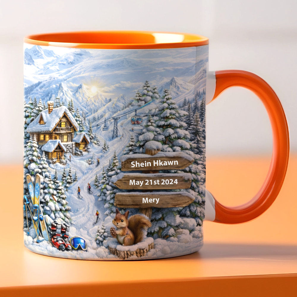 Ski Lover - Personalized Accent Mug-Myprintsy
